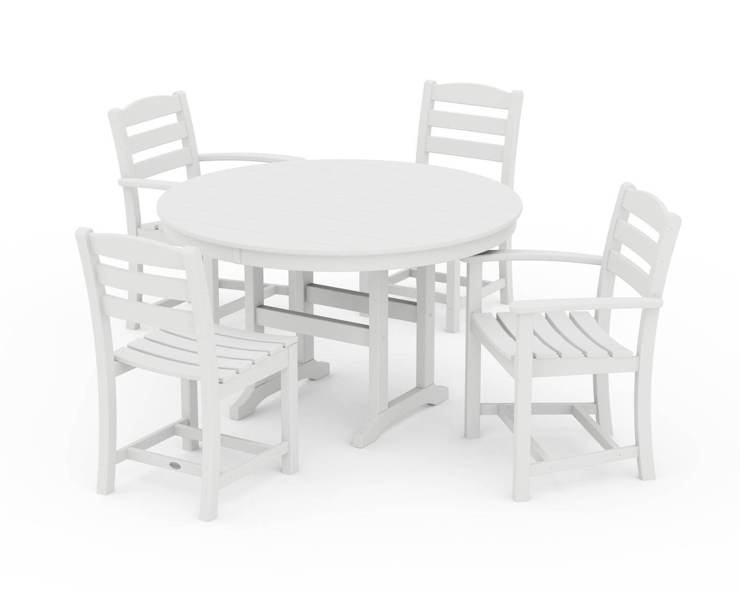 La Casa Café 5-Piece Round Farmhouse Dining Set