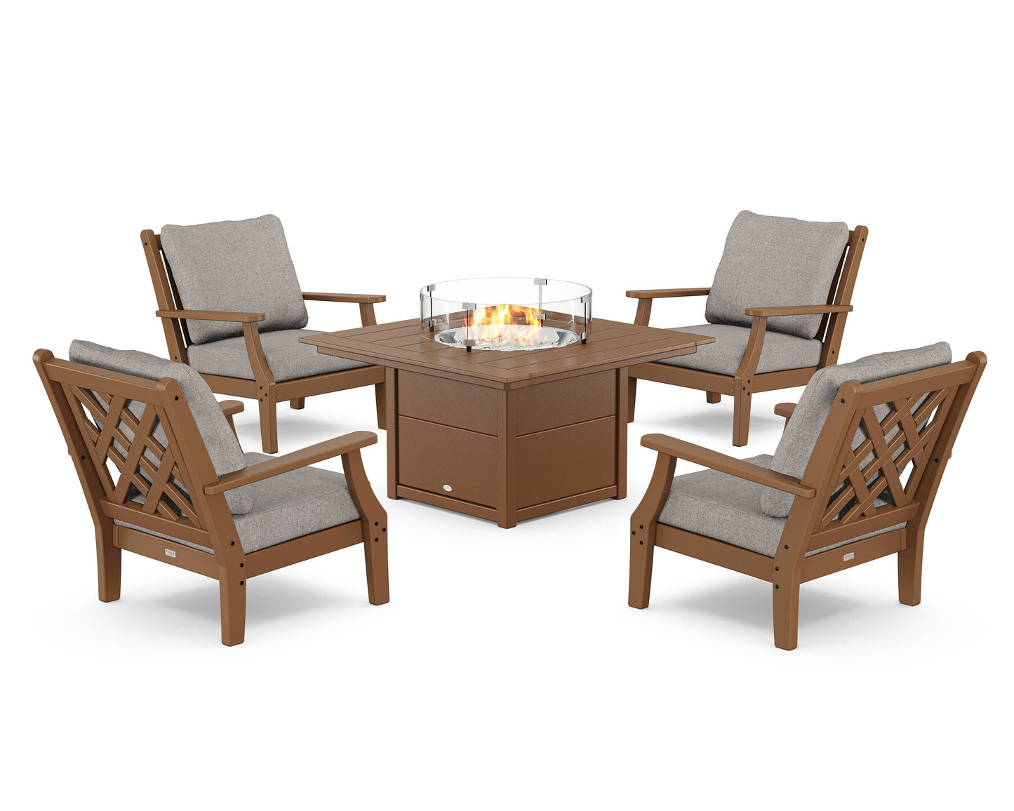 Wovendale 5-Piece Deep Seating Set with Fire Pit Table