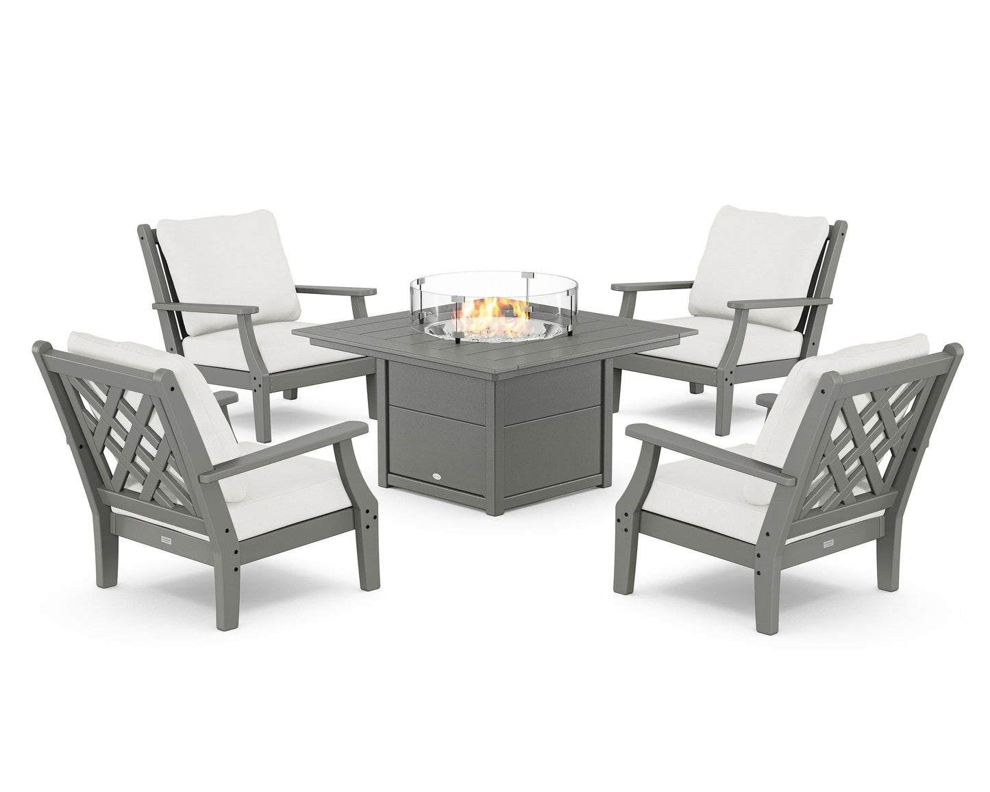 Wovendale 5-Piece Deep Seating Set with Fire Pit Table