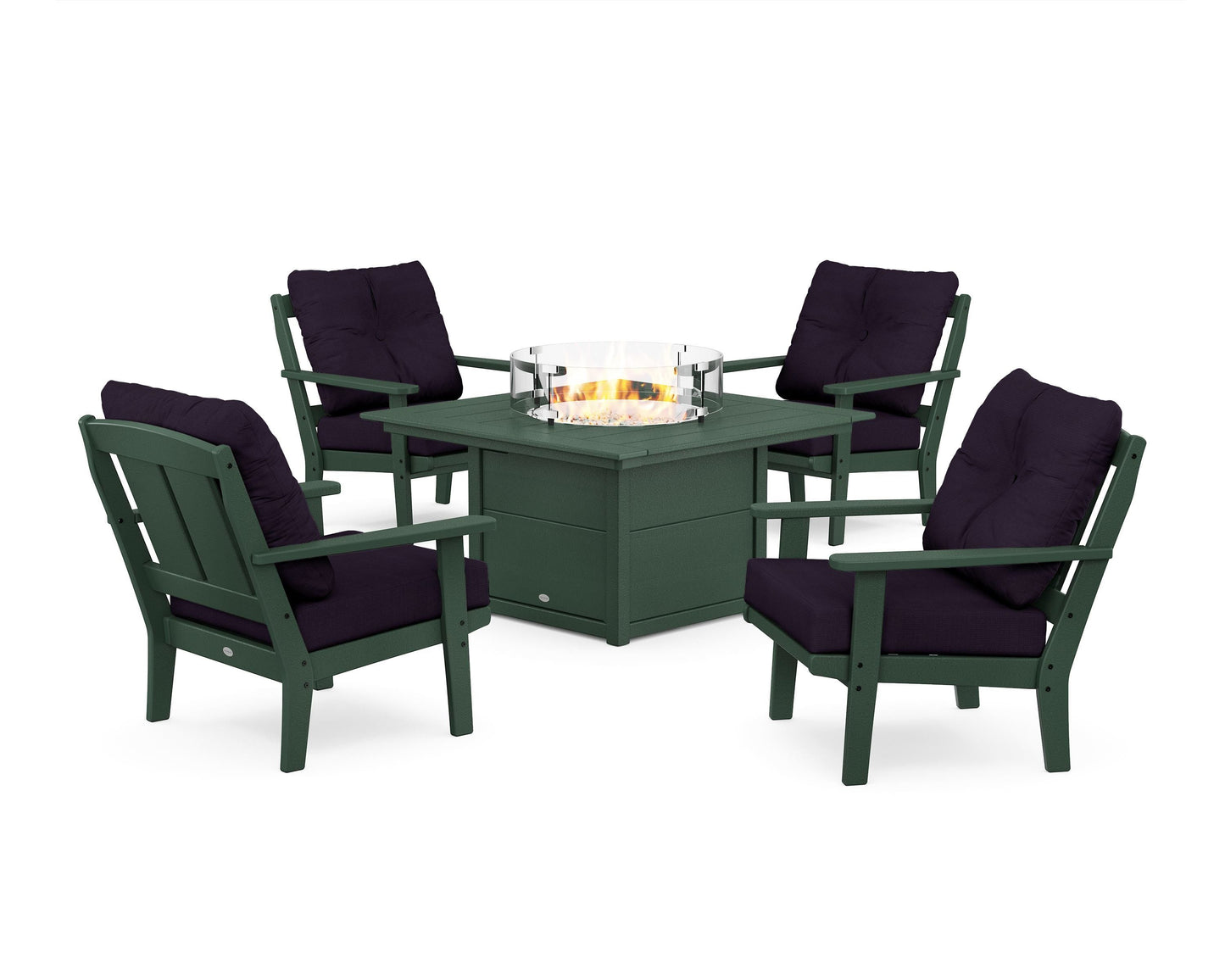 Mission 5-Piece Deep Seating Set with Fire Pit Table