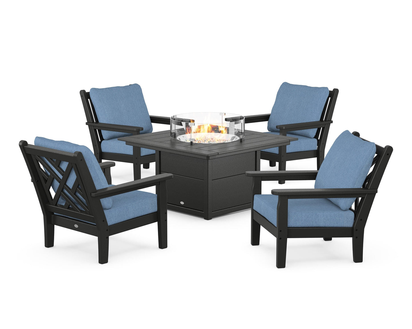 Chippendale 5-Piece Deep Seating Set with Fire Pit Table