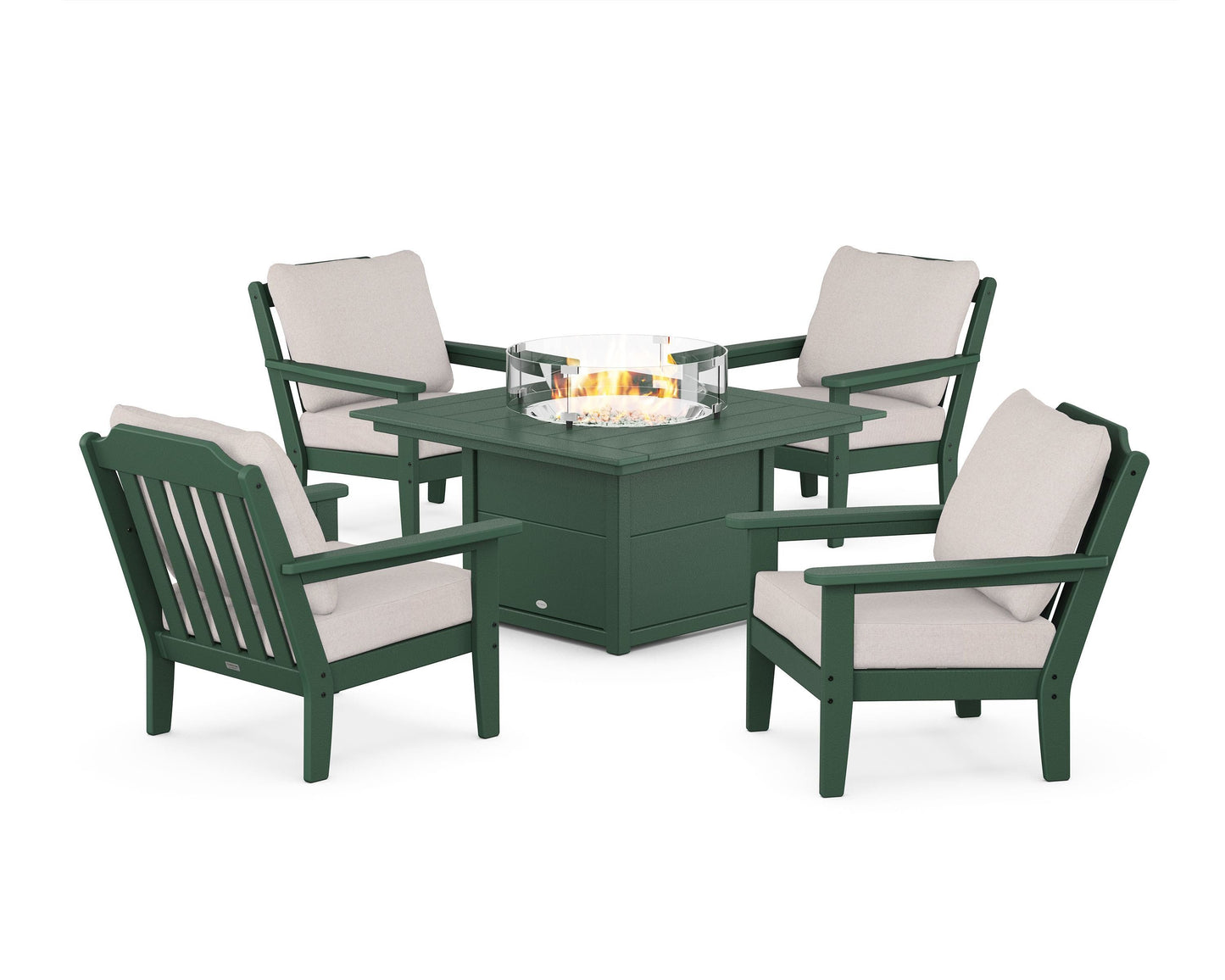 Cottage 5-Piece Deep Seating Set with Fire Pit Table