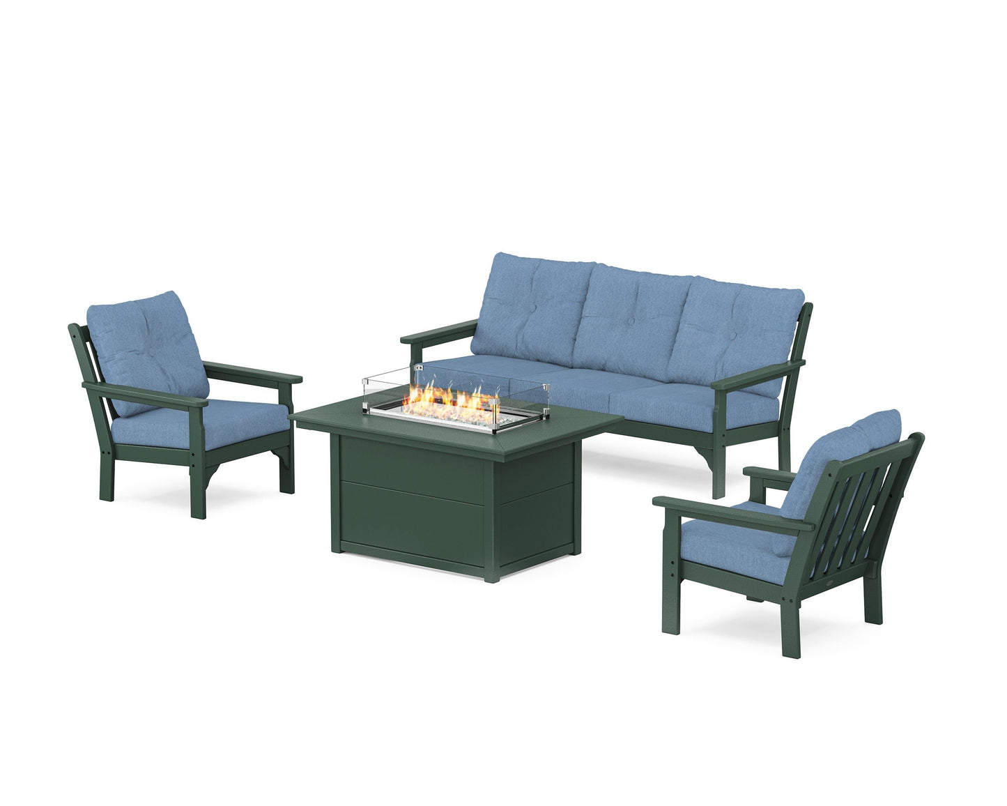Vineyard Deep Seating Fire Pit Table Set
