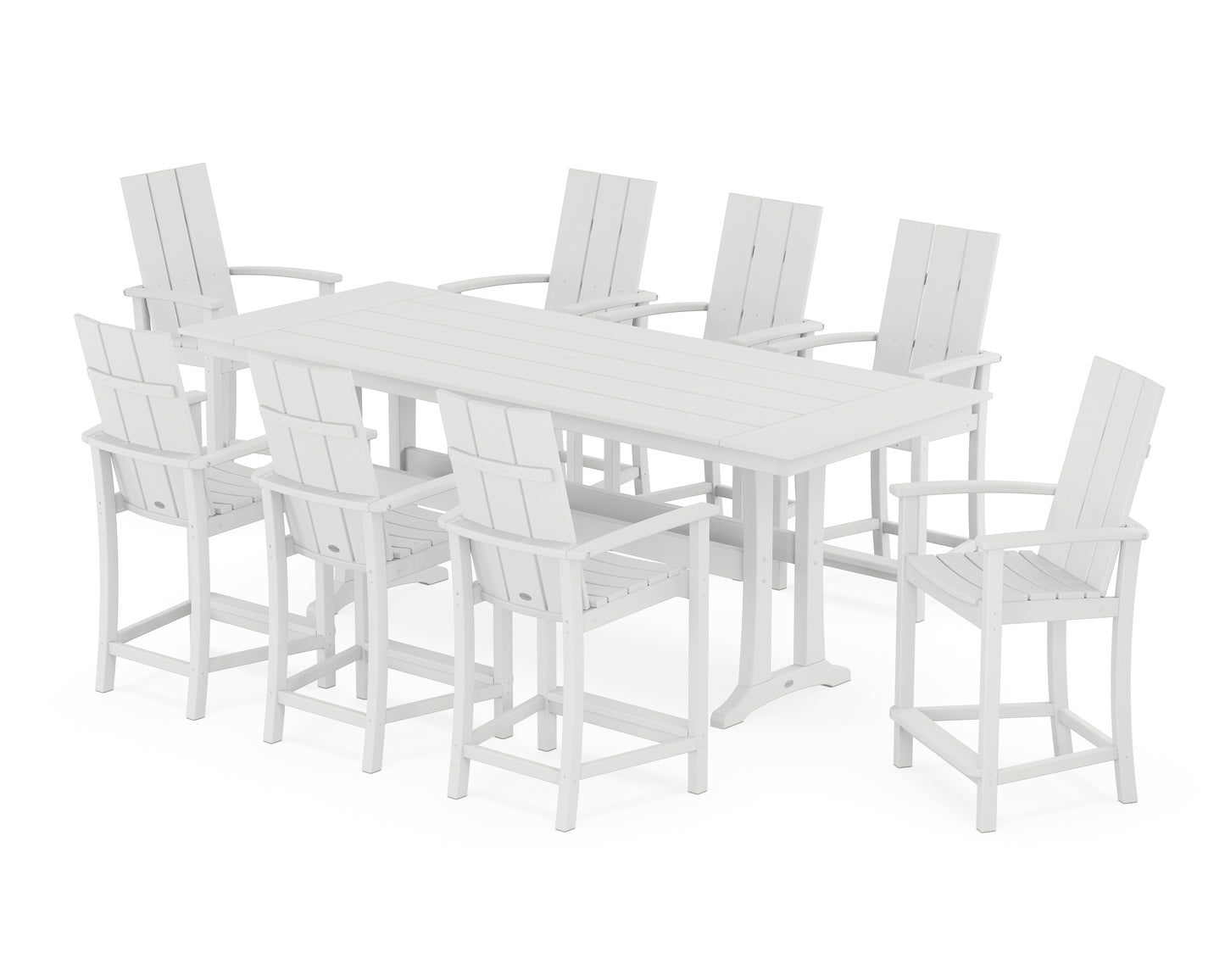Modern Adirondack 9-Piece Farmhouse Counter Set with Trestle Legs