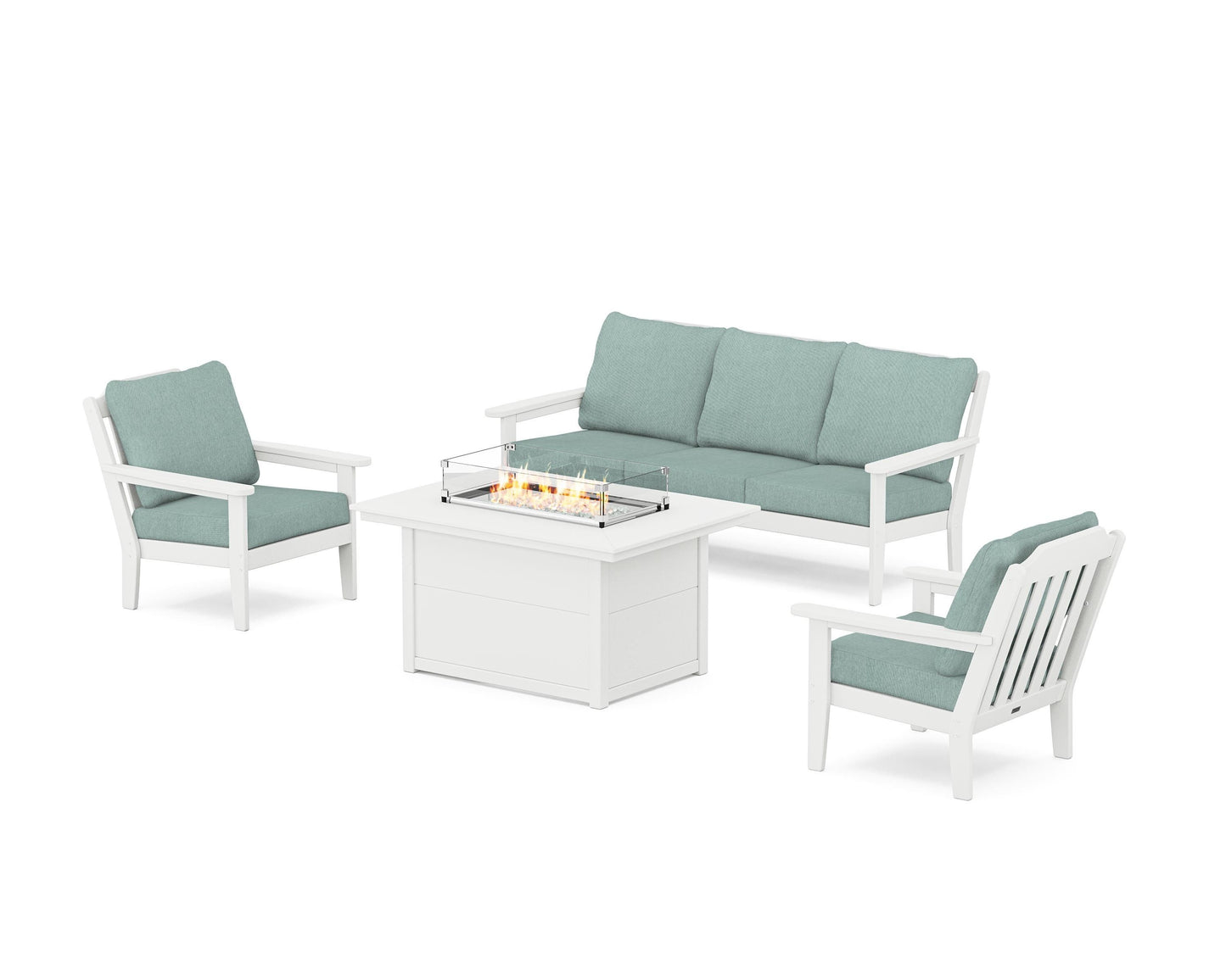 Cottage Deep Seating Fire Pit Table Set