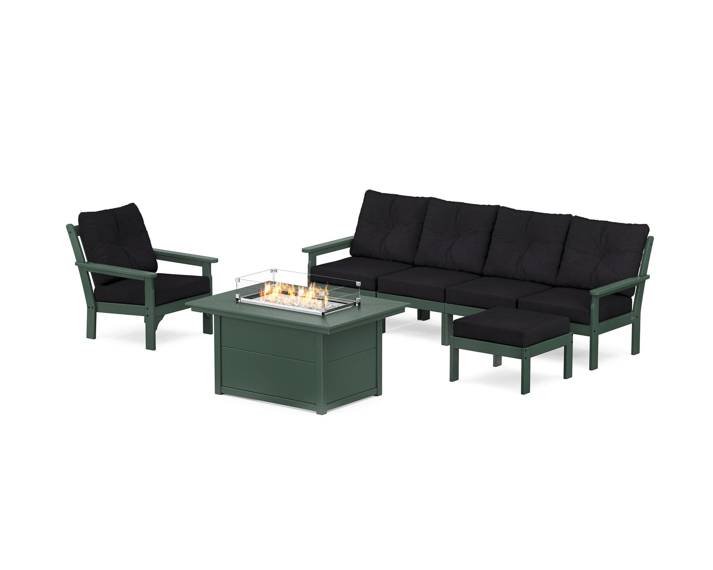 Vineyard Sectional Lounge and Fire Pit Set