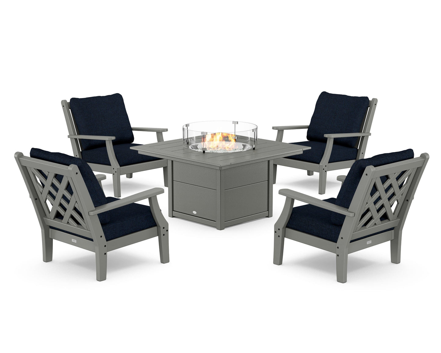 Wovendale 5-Piece Deep Seating Set with Fire Pit Table
