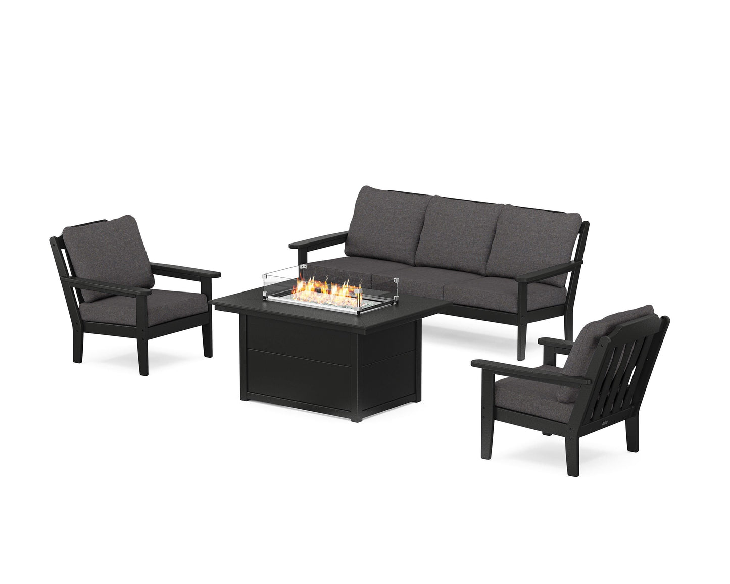 Cottage Deep Seating Fire Pit Table Set