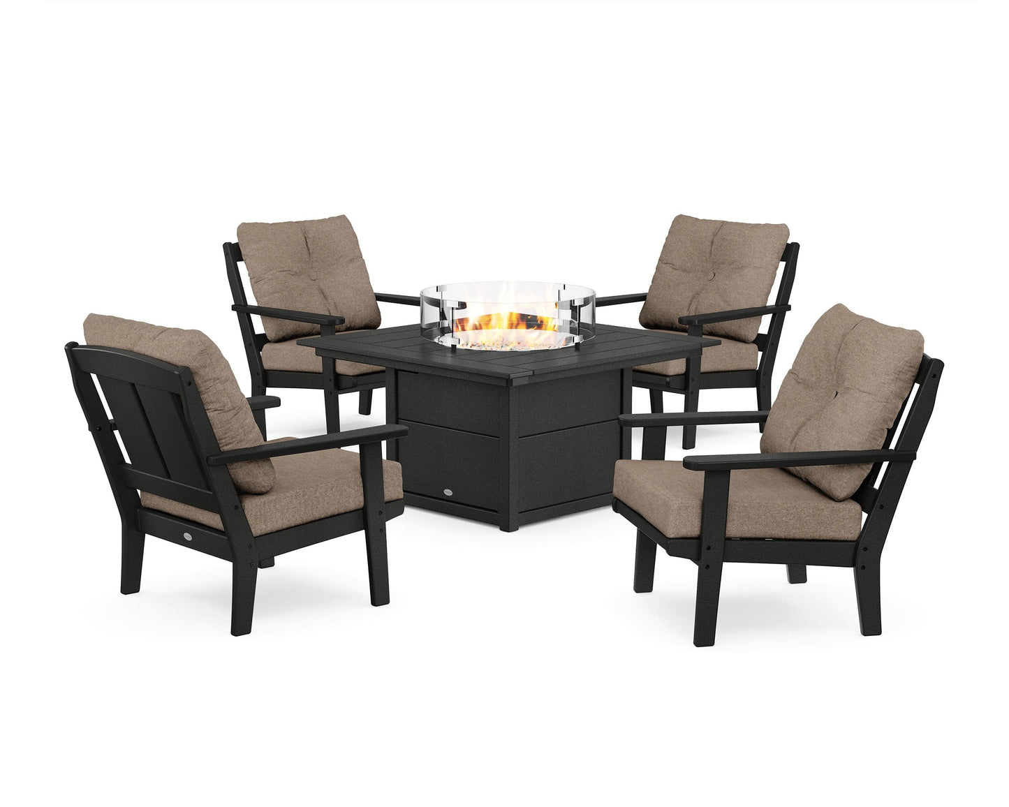 Mission 5-Piece Deep Seating Set with Fire Pit Table