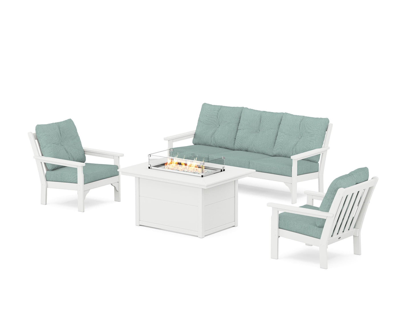 Vineyard Deep Seating Fire Pit Table Set
