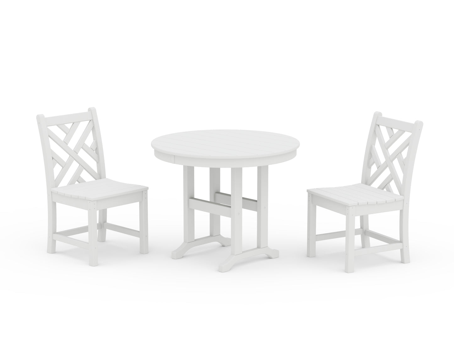 Chippendale Side Chair 3-Piece Round Dining Set