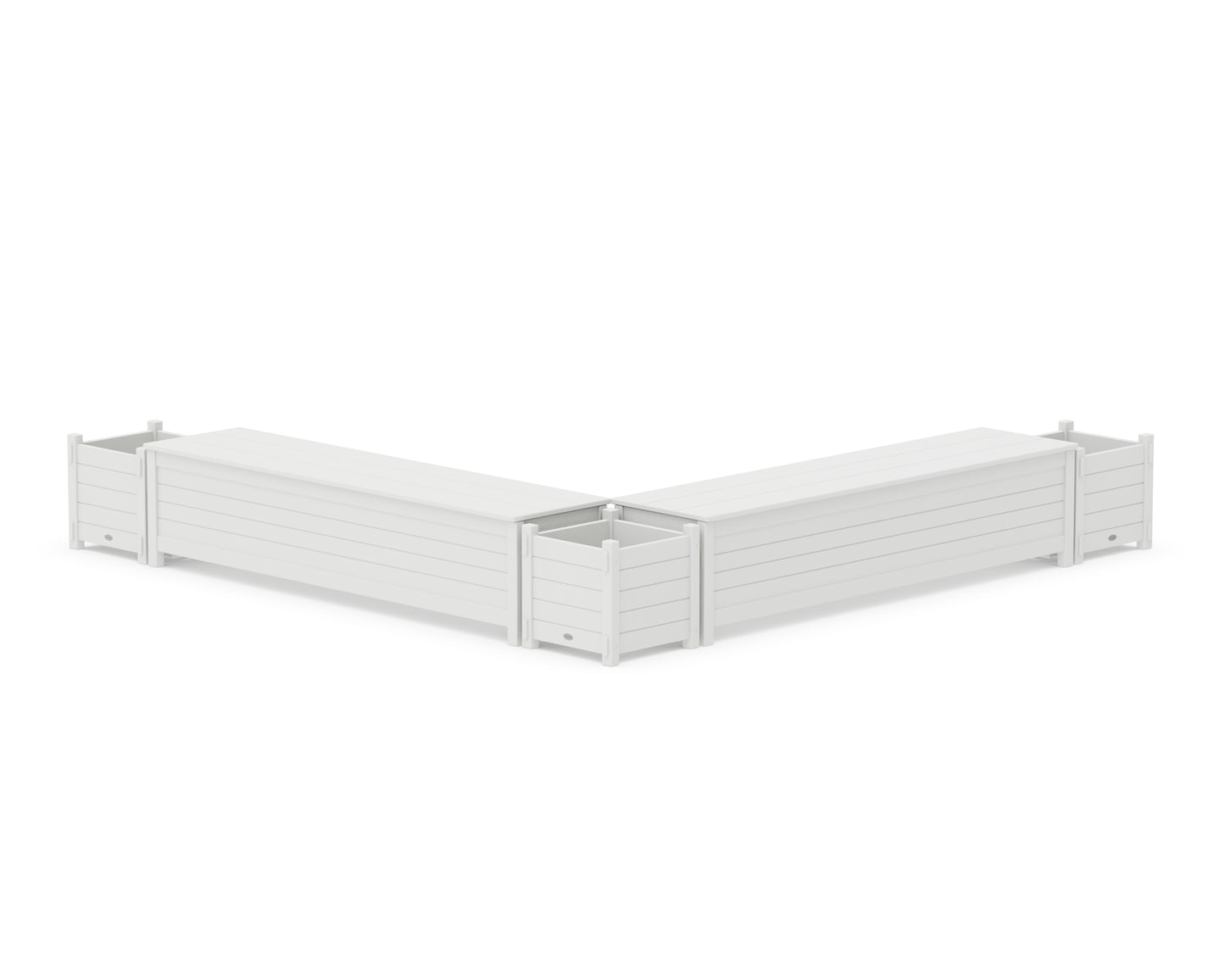 72" Nautical L- Shaped Planter Storage Bench Corner Set