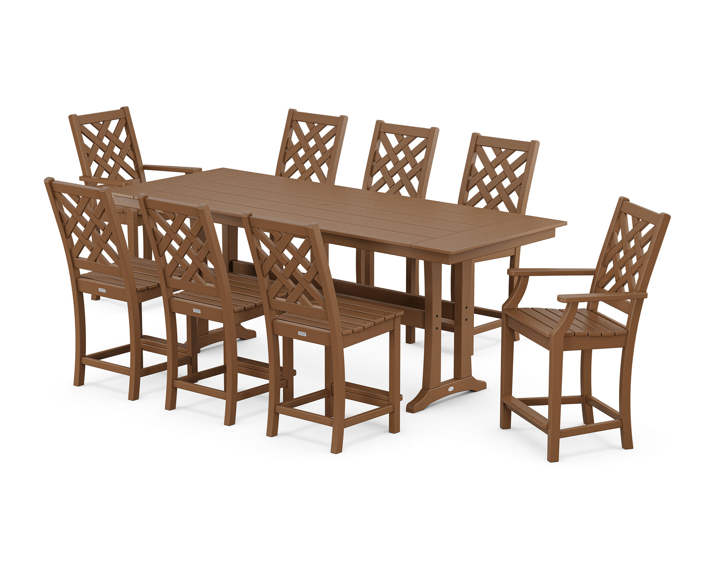 Wovendale 9-Piece Farmhouse Counter Set with Trestle Legs