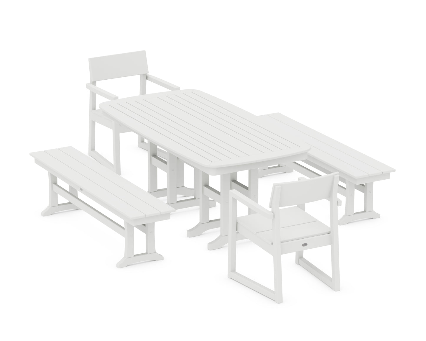 EDGE 5-Piece Dining Set with Benches