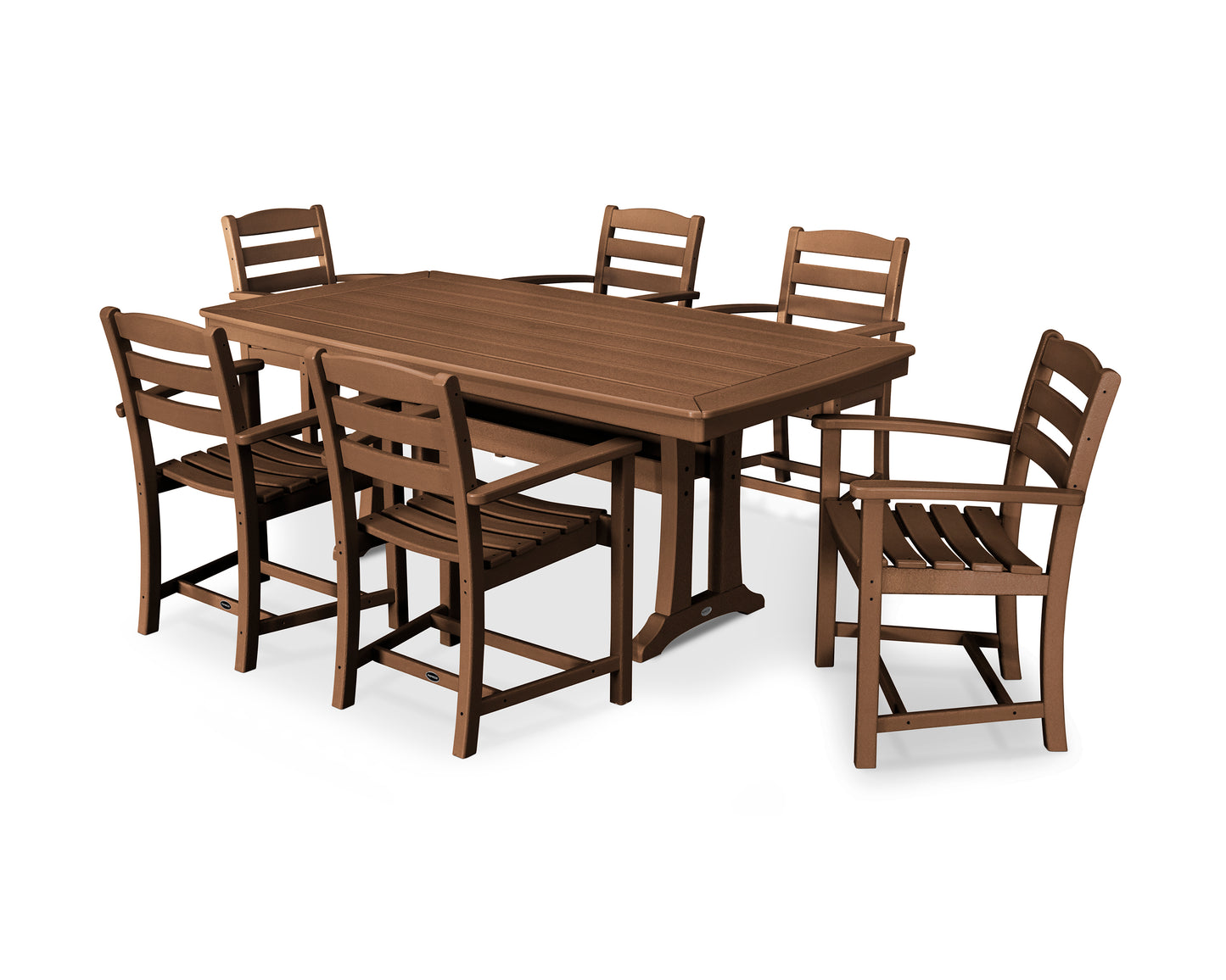 La Casa Caf‚ 7-Piece Arm Chair Dining Set with Trestle Legs