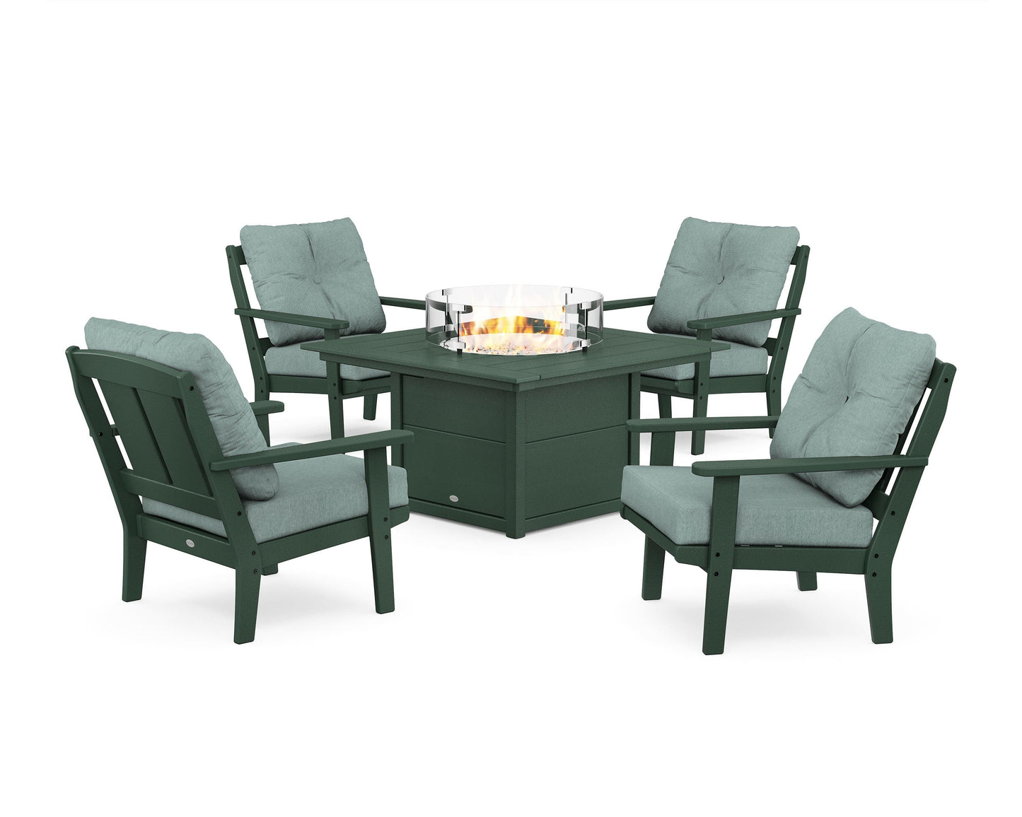 Mission 5-Piece Deep Seating Set with Fire Pit Table