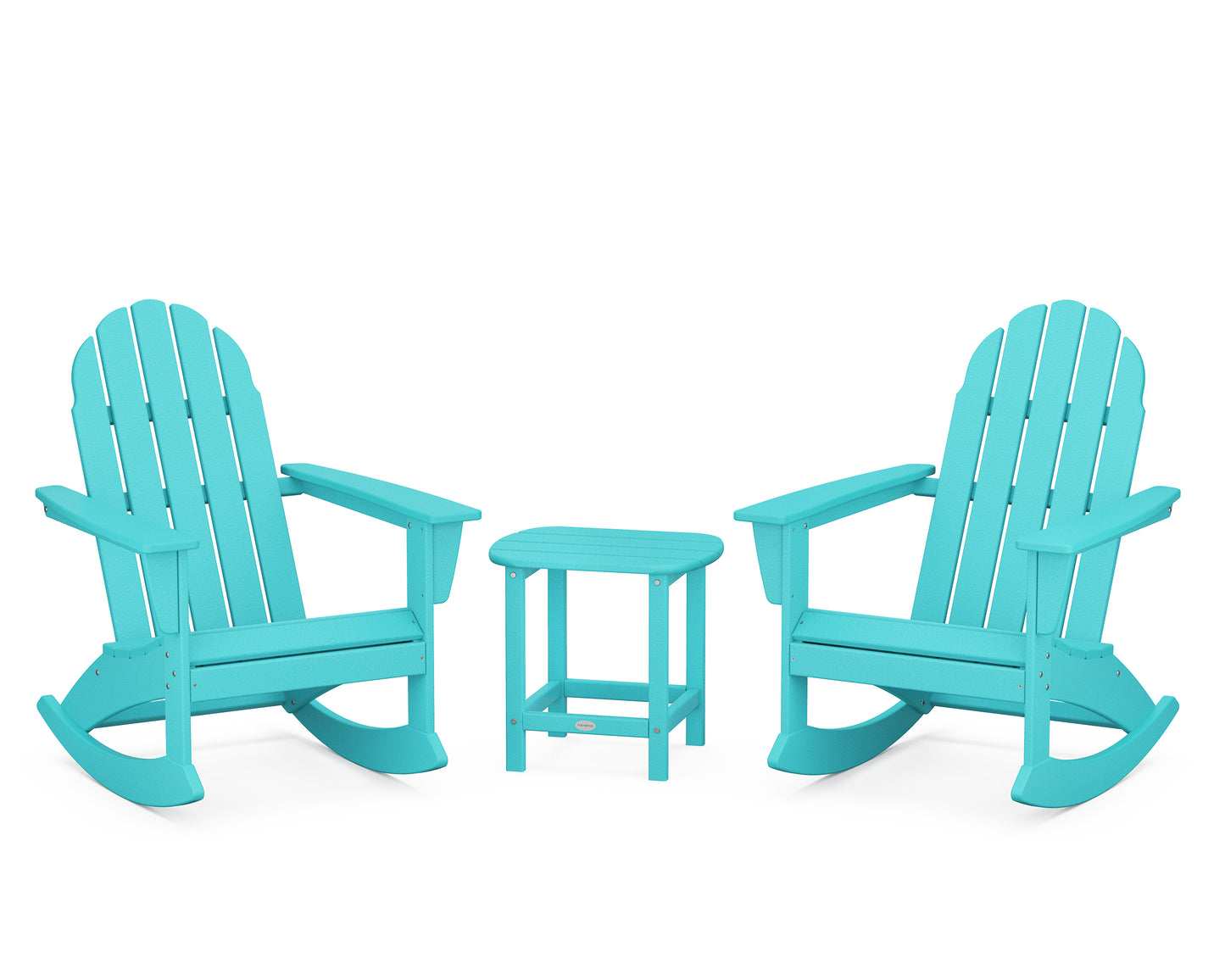 Vineyard 3-Piece Adirondack Rocking Chair Set with South Beach 18" Side Table