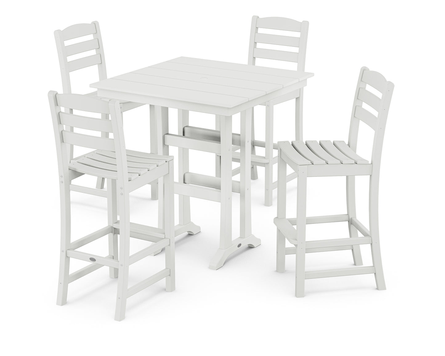 La Casa Café 5-Piece Farmhouse Trestle Bar Set