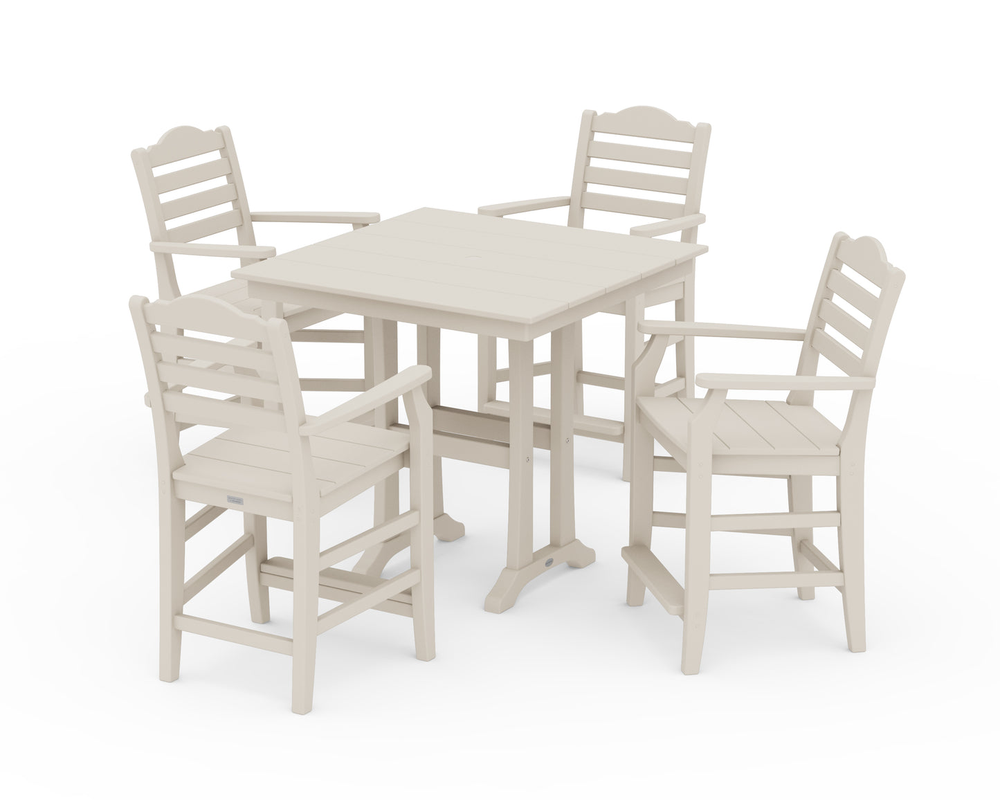 Savannah 5-Piece Farmhouse Counter Set with Trestle Legs
