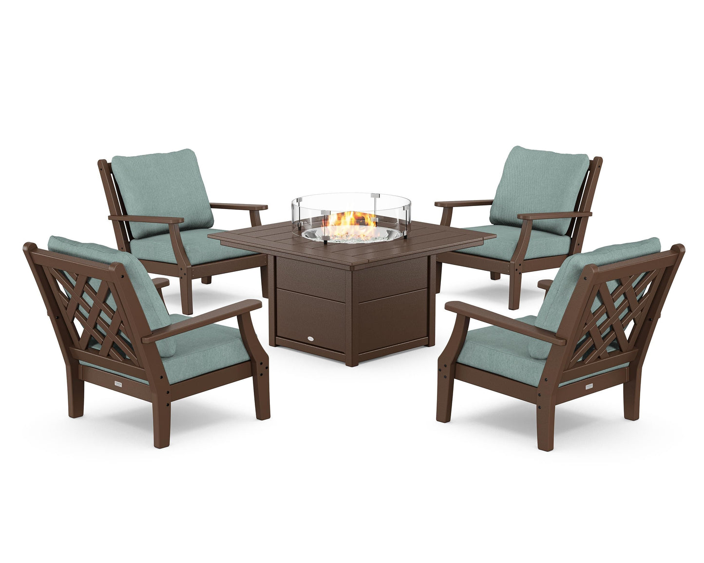 Wovendale 5-Piece Deep Seating Set with Fire Pit Table