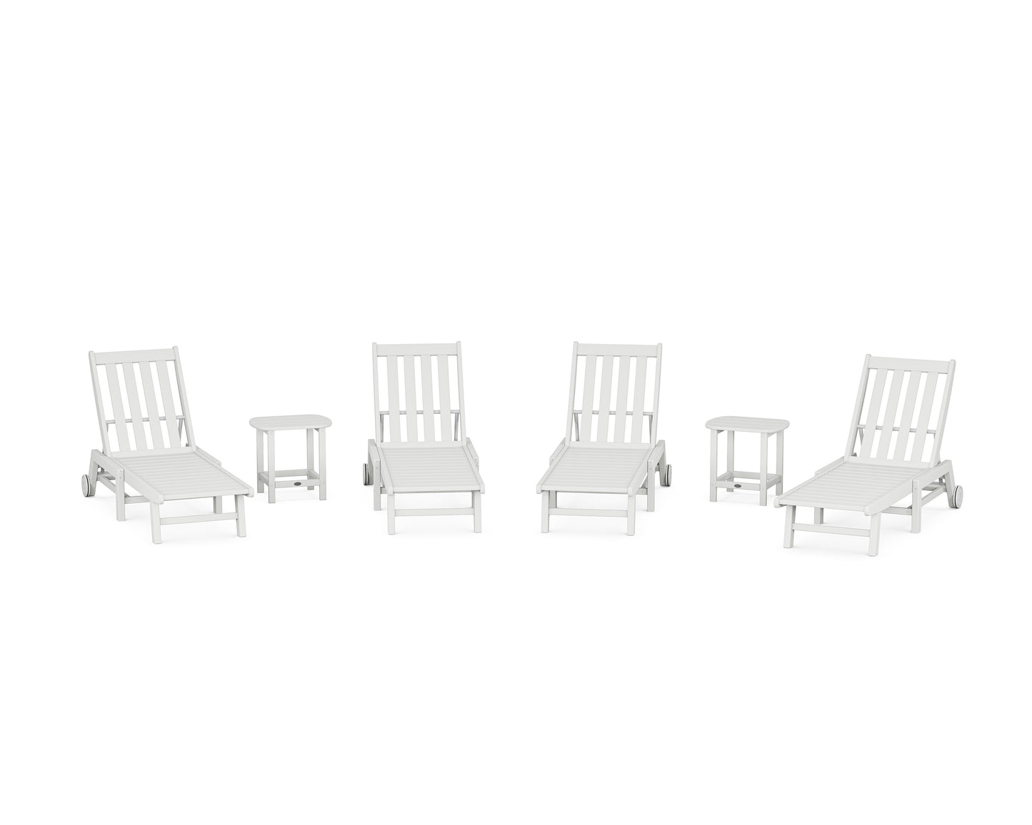Vineyard 6-Piece Chaise with Wheels Set