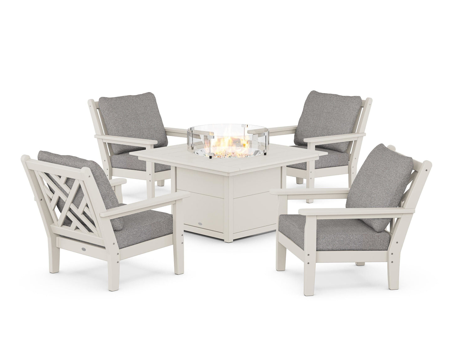 Chippendale 5-Piece Deep Seating Set with Fire Pit Table