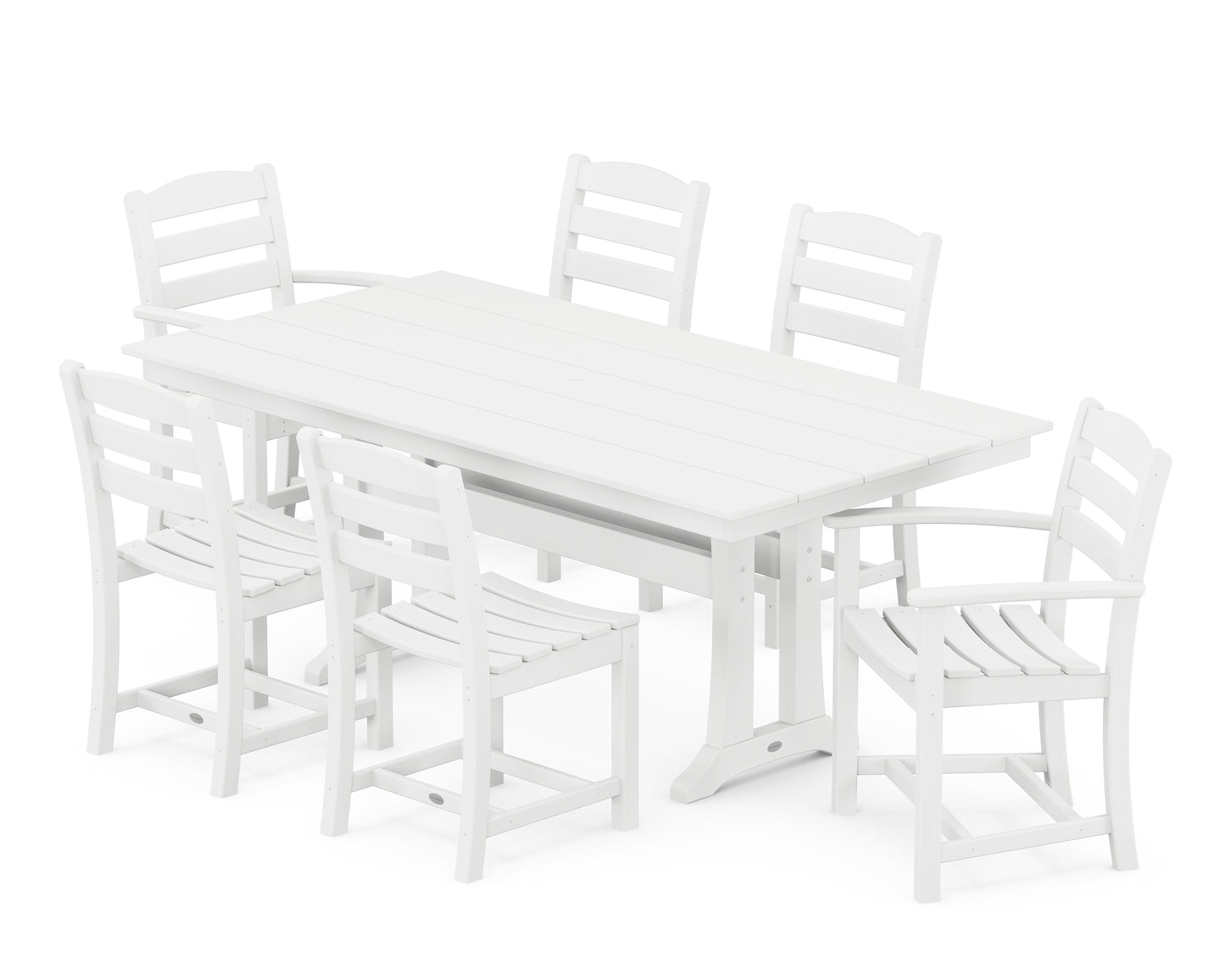 La Casa Cafe 7-Piece Farmhouse Dining Set with Trestle Legs