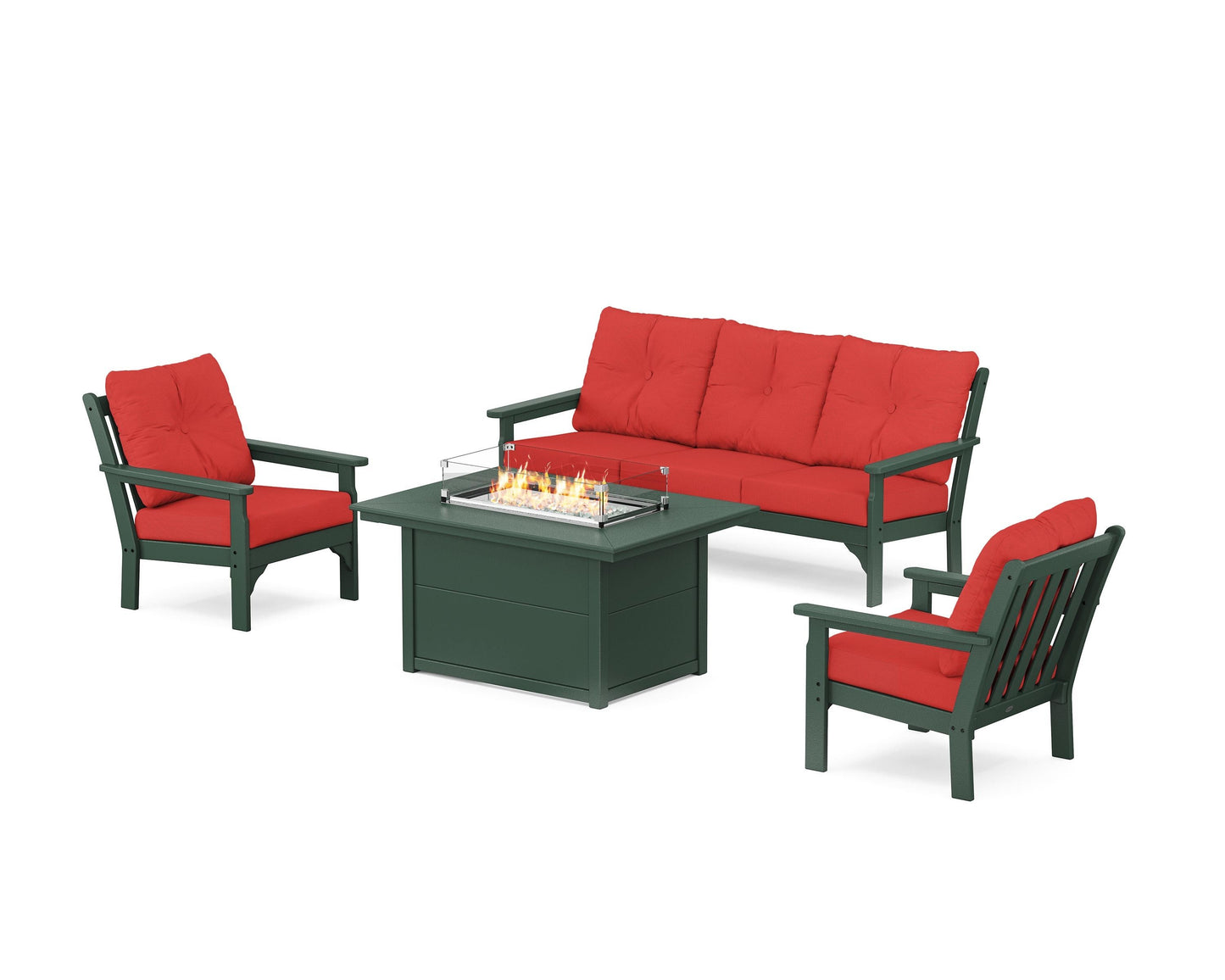 Vineyard Deep Seating Fire Pit Table Set