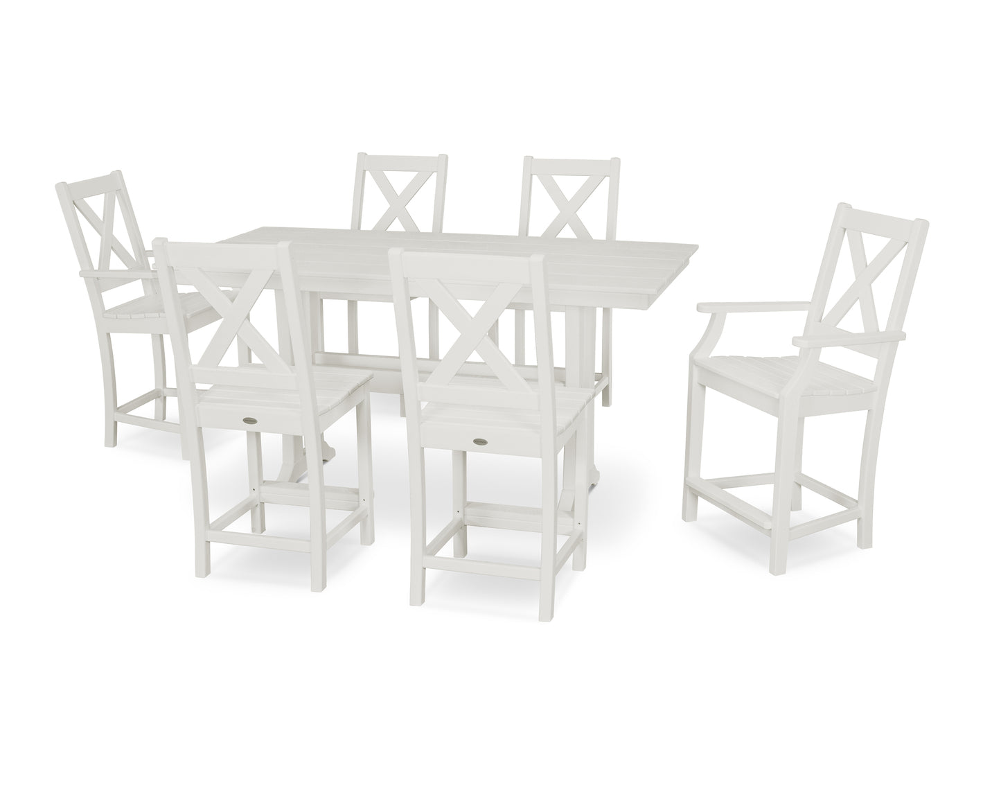 Braxton 7-Piece Farmhouse Trestle Counter Set