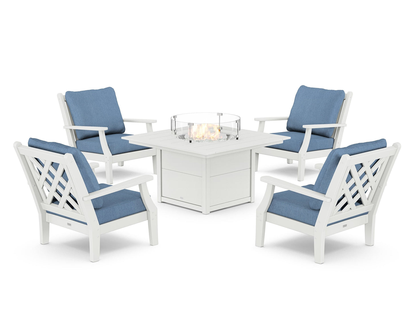 Wovendale 5-Piece Deep Seating Set with Fire Pit Table