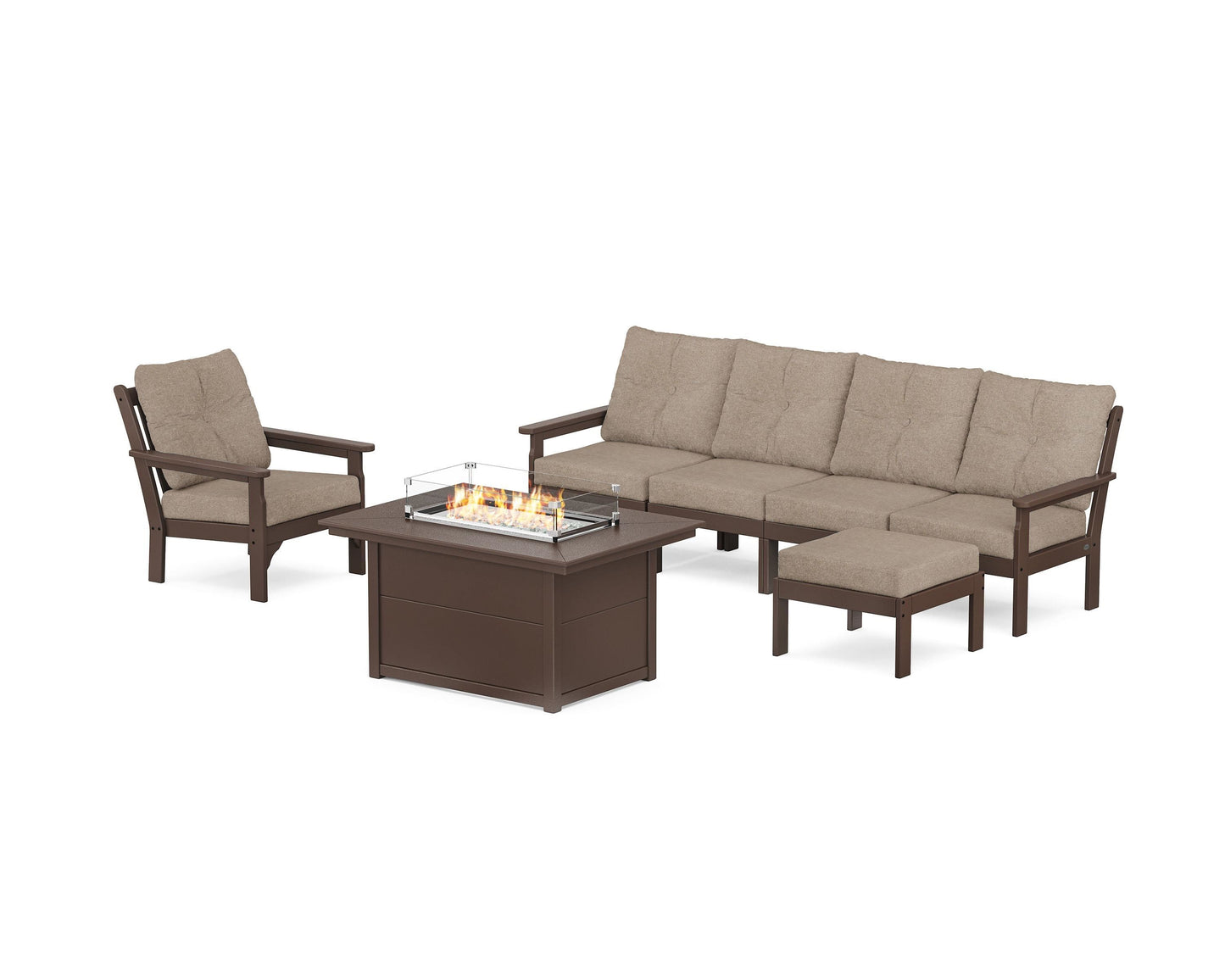 Vineyard Sectional Lounge and Fire Pit Set
