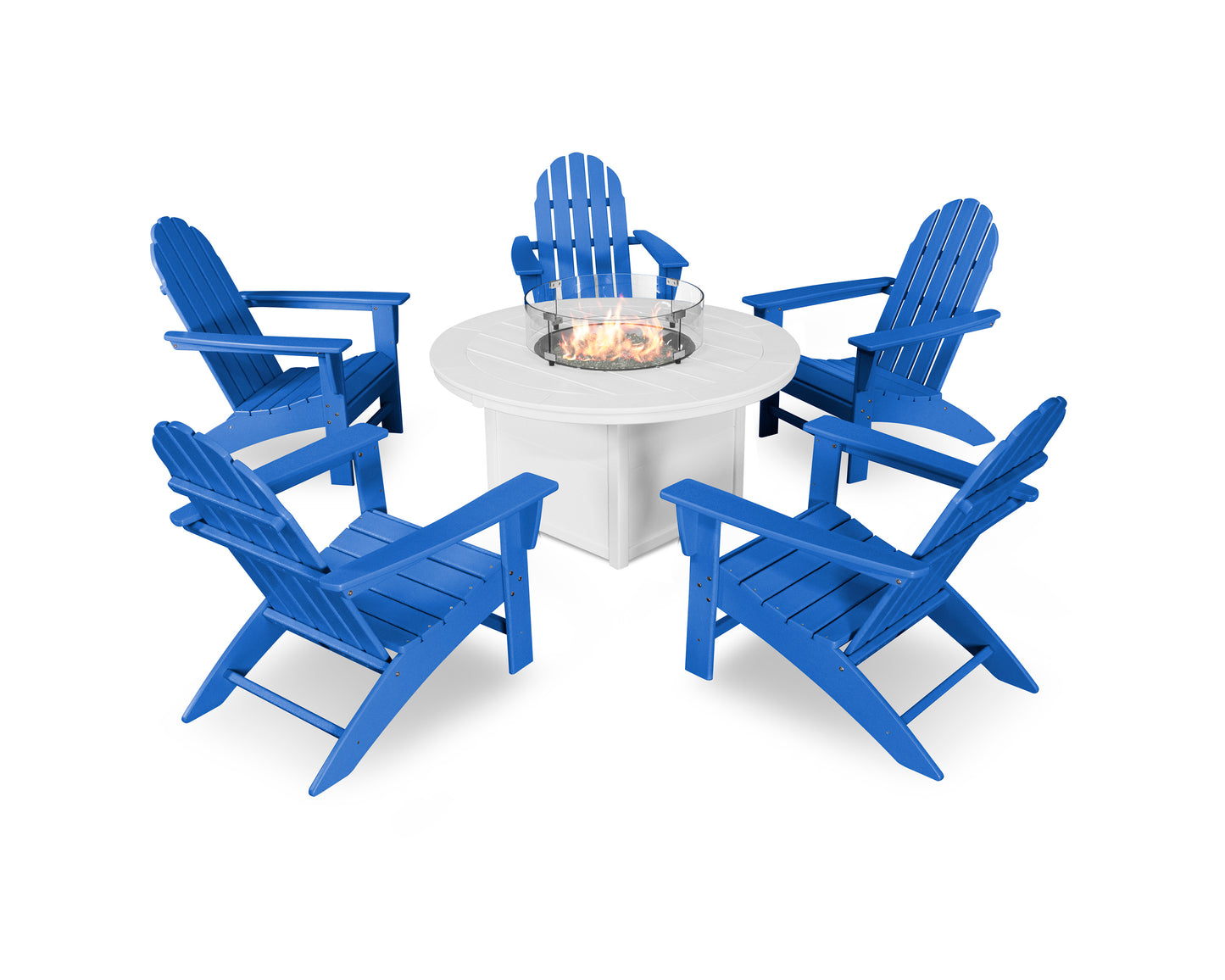 Vineyard Adirondack 6-Piece Chat Set with Fire Pit Table