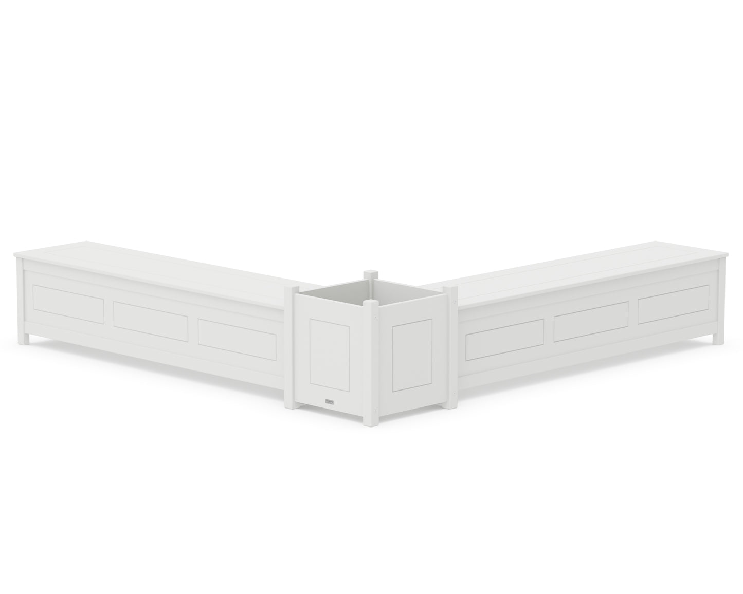72" Country Living L- Shaped Planter Storage Bench Set- Large