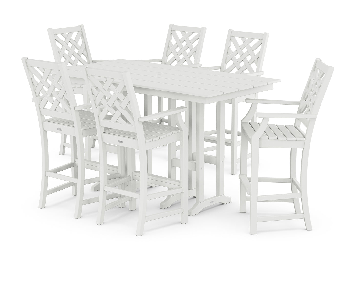 Wovendale Arm Chair 7-Piece Farmhouse Bar Set