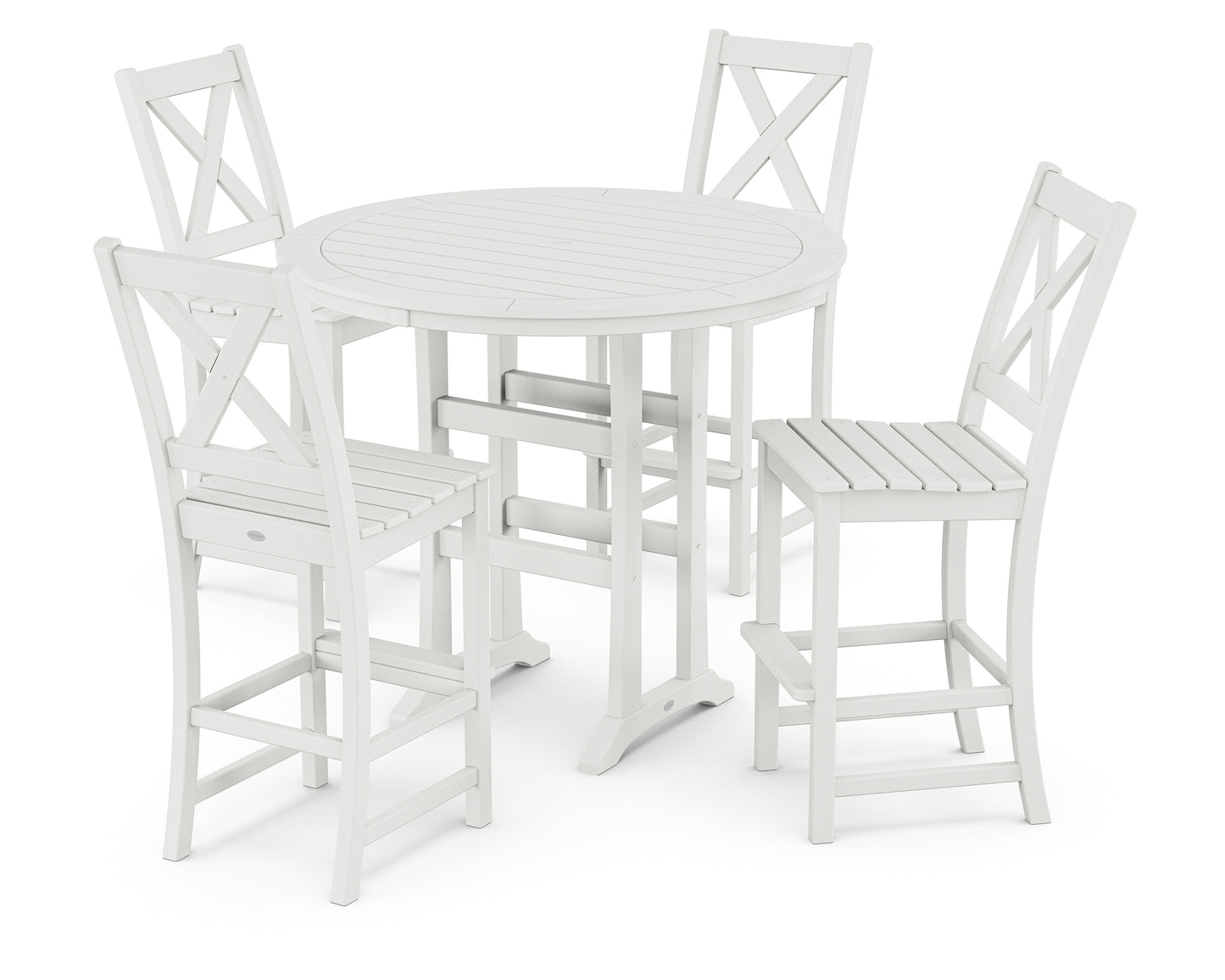 Braxton 5-Piece Nautical Trestle Arm Chair Bar Set