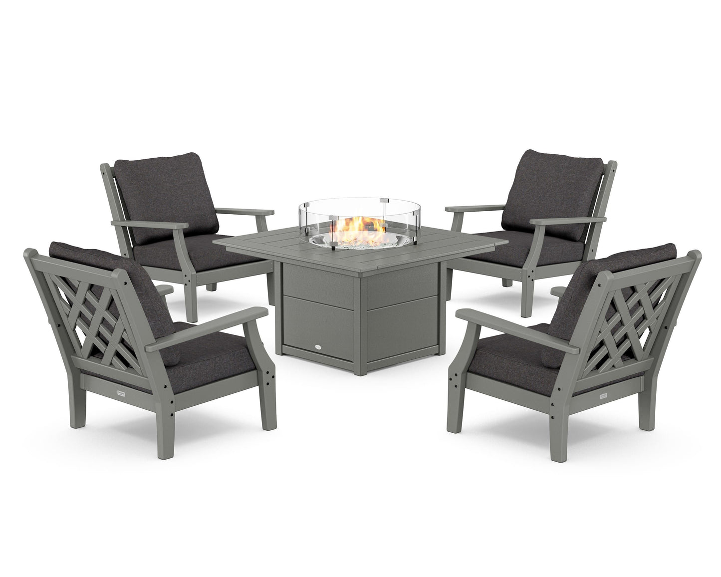 Wovendale 5-Piece Deep Seating Set with Fire Pit Table