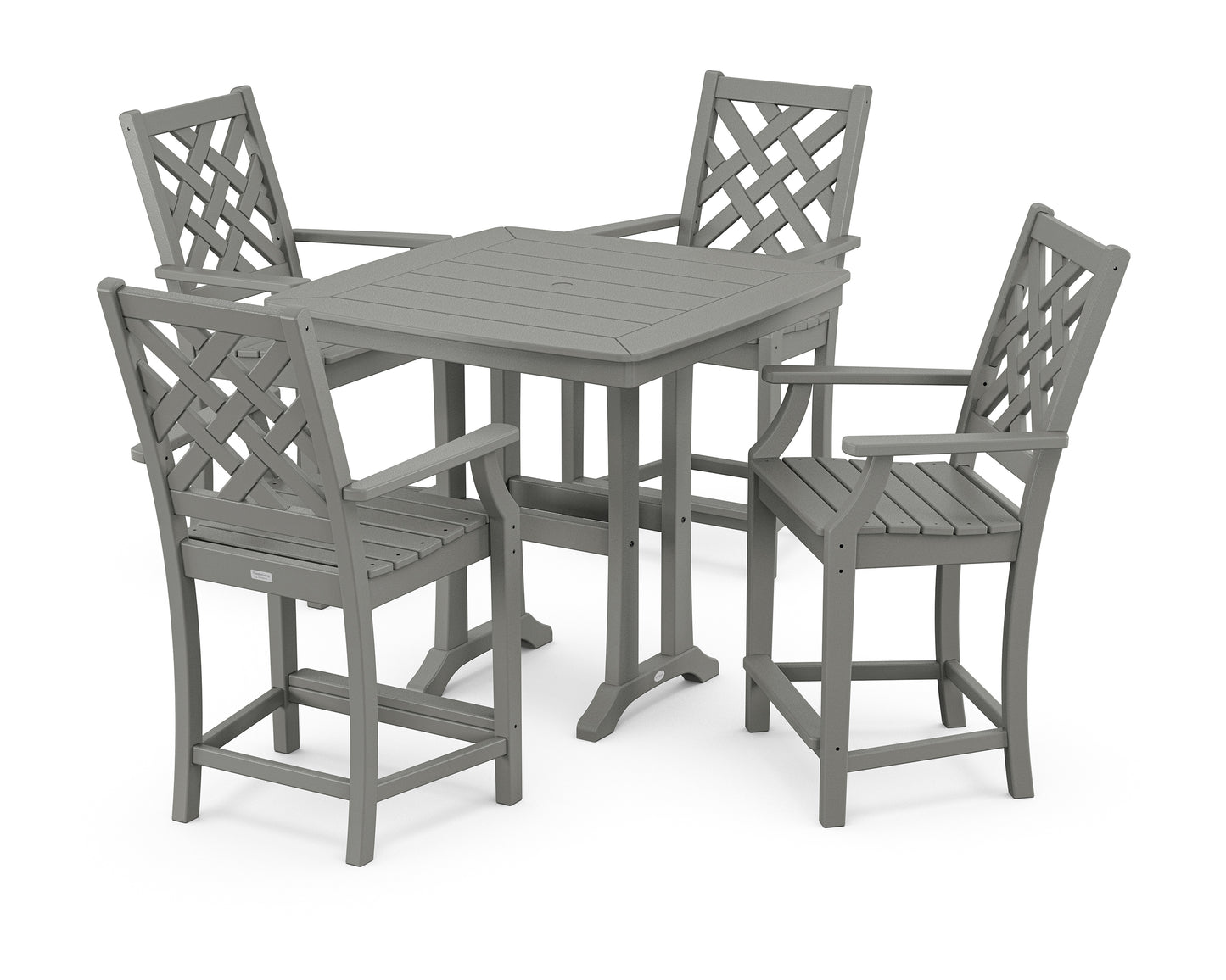 Wovendale 5-Piece Counter Set with Trestle Legs