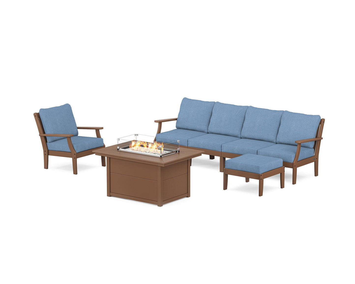 Braxton Sectional Lounge and Fire Pit Set