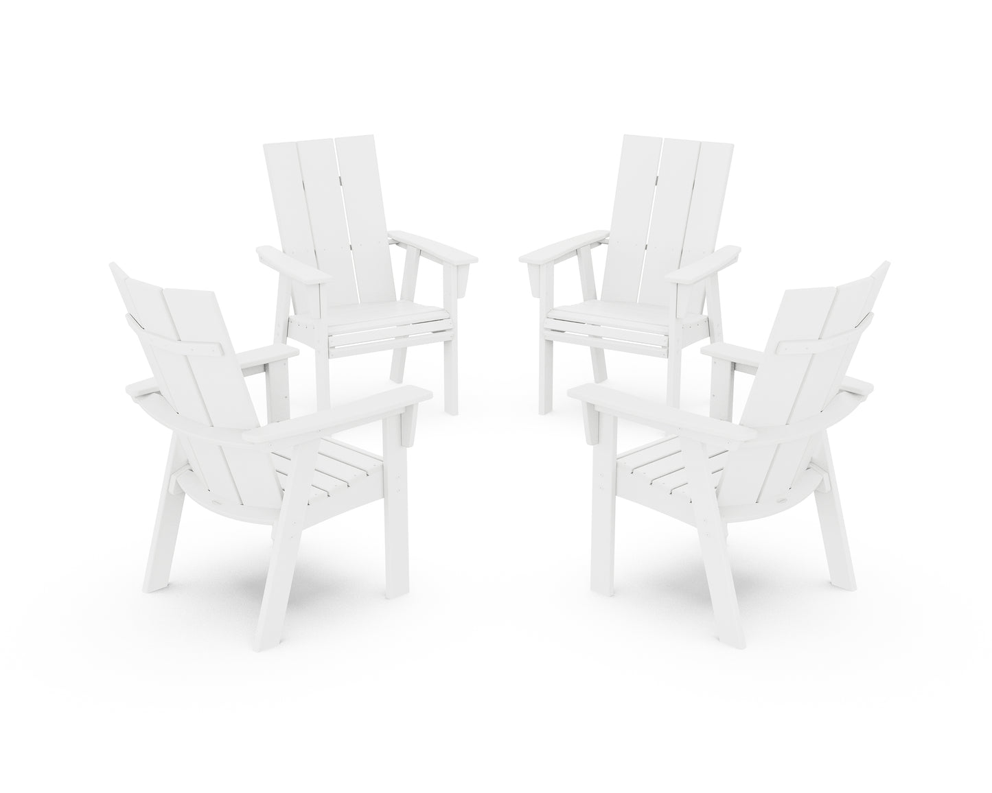 Modern 4-Piece Curveback Upright Adirondack Conversation Set