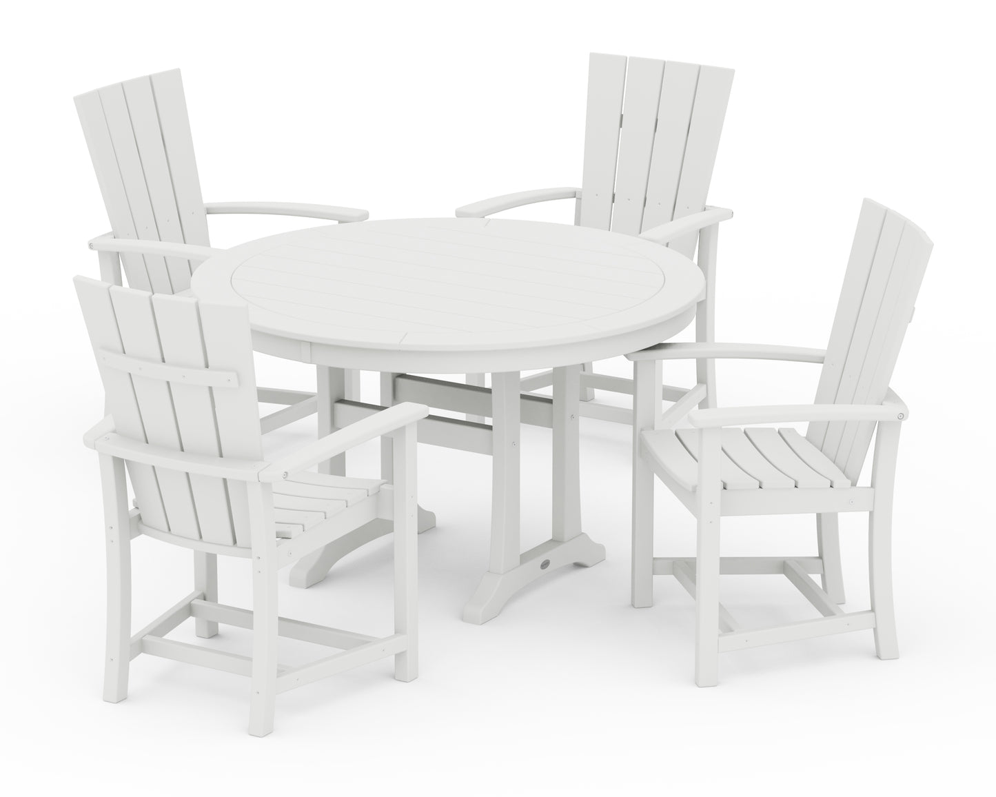 Quattro 5-Piece Round Dining Set with Trestle Legs