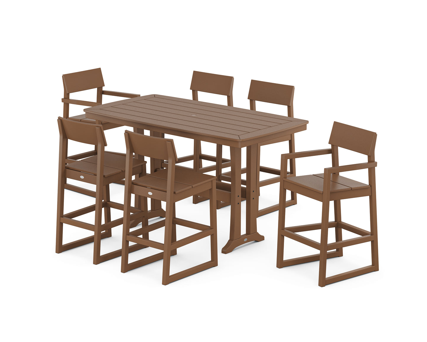 EDGE 7-Piece Bar Set with Trestle Legs