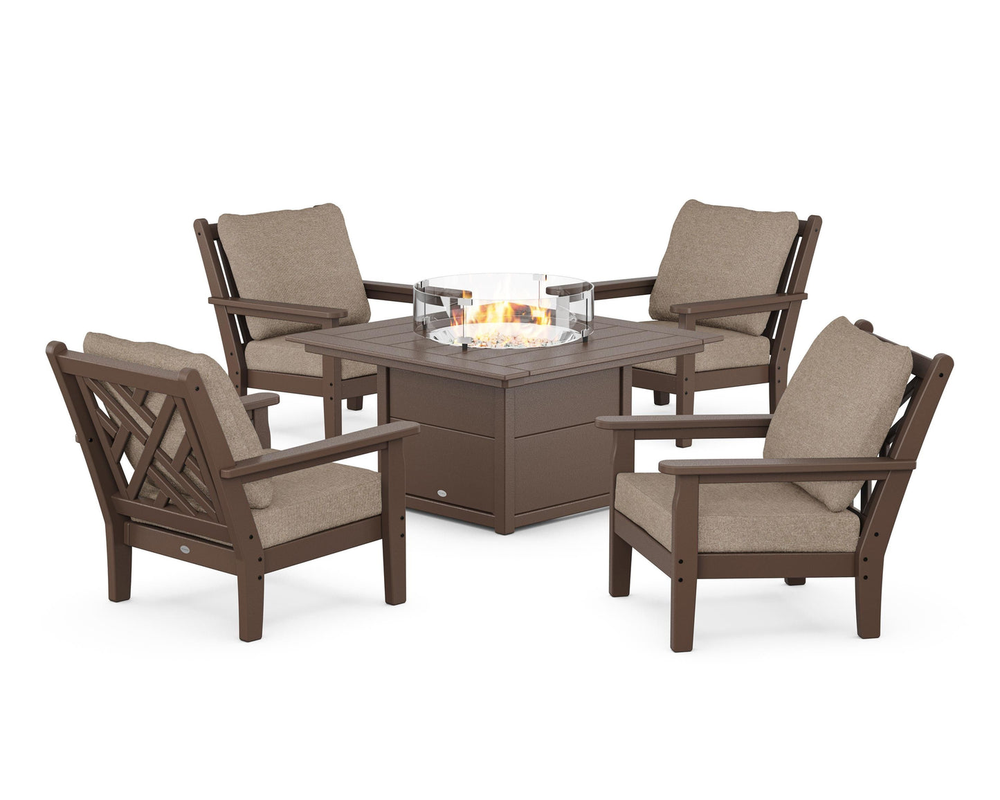 Chippendale 5-Piece Deep Seating Set with Fire Pit Table