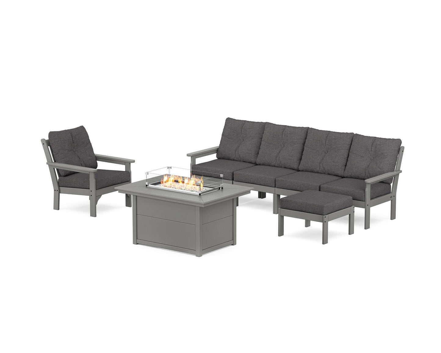 Vineyard Sectional Lounge and Fire Pit Set