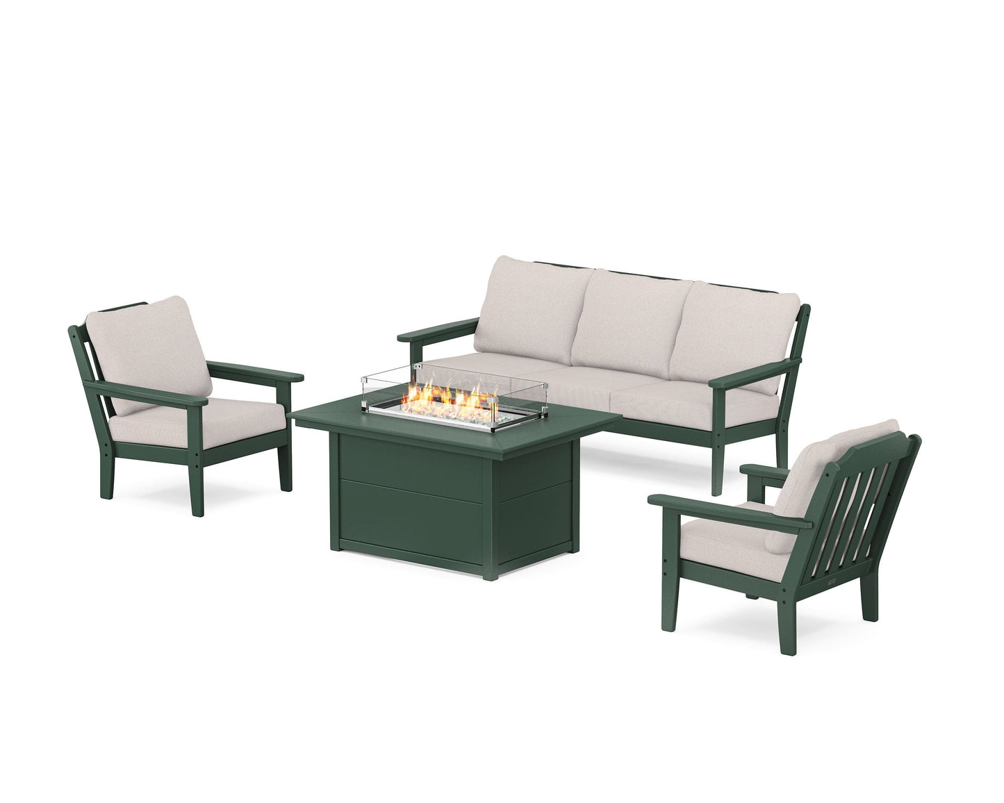Cottage Deep Seating Fire Pit Table Set