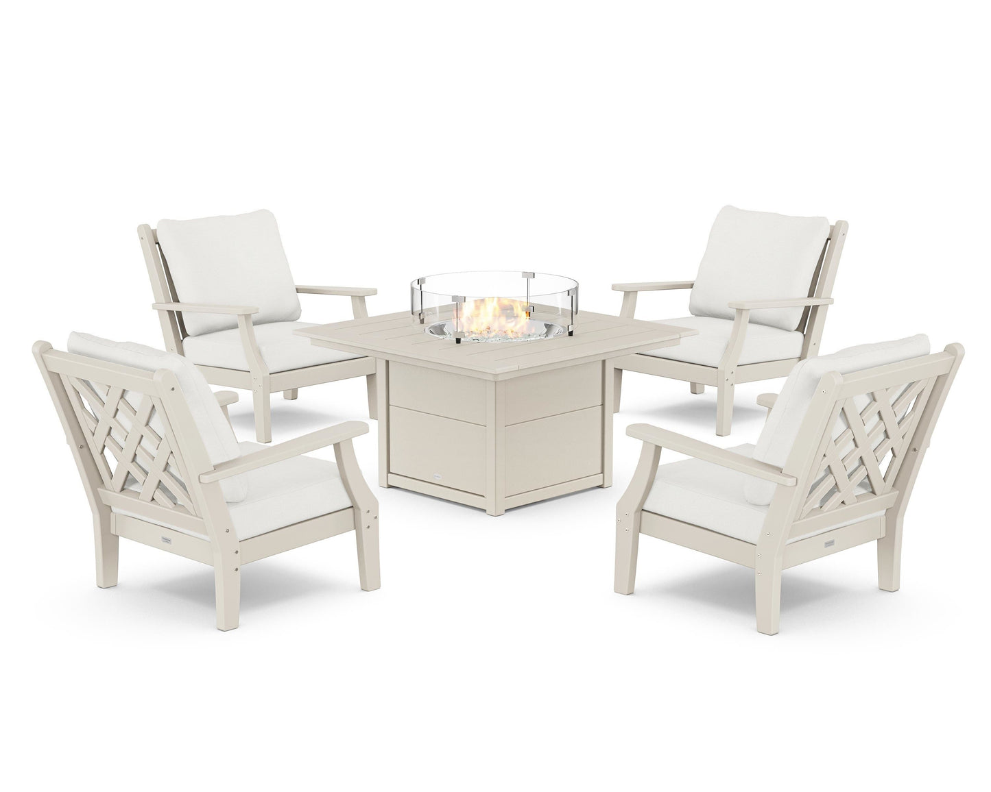 Wovendale 5-Piece Deep Seating Set with Fire Pit Table