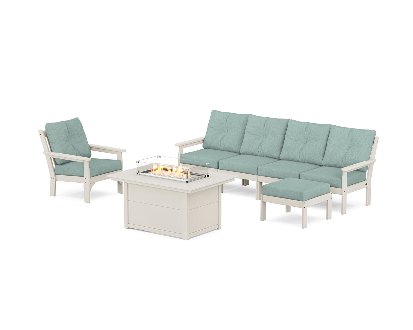 Vineyard Sectional Lounge and Fire Pit Set