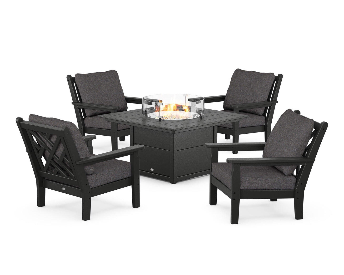 Chippendale 5-Piece Deep Seating Set with Fire Pit Table
