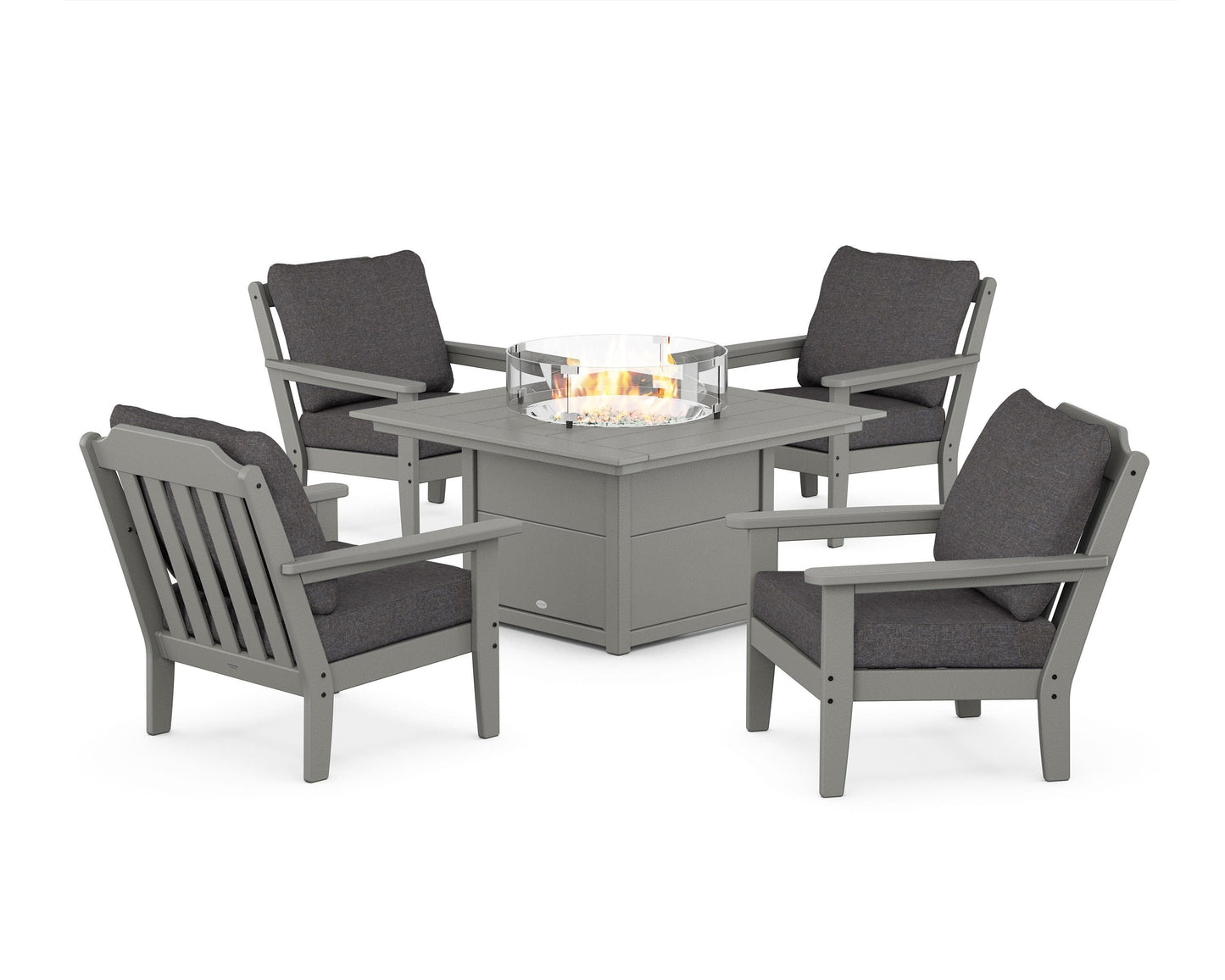 Cottage 5-Piece Deep Seating Set with Fire Pit Table