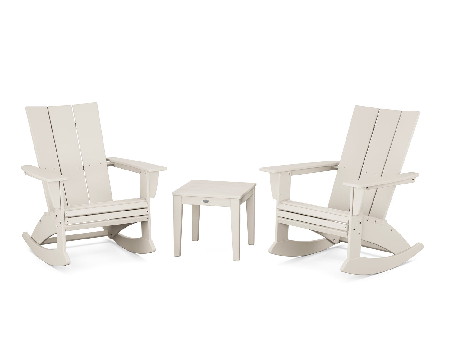 Modern Curveback 3-Piece Adirondack Rocking Chair Set