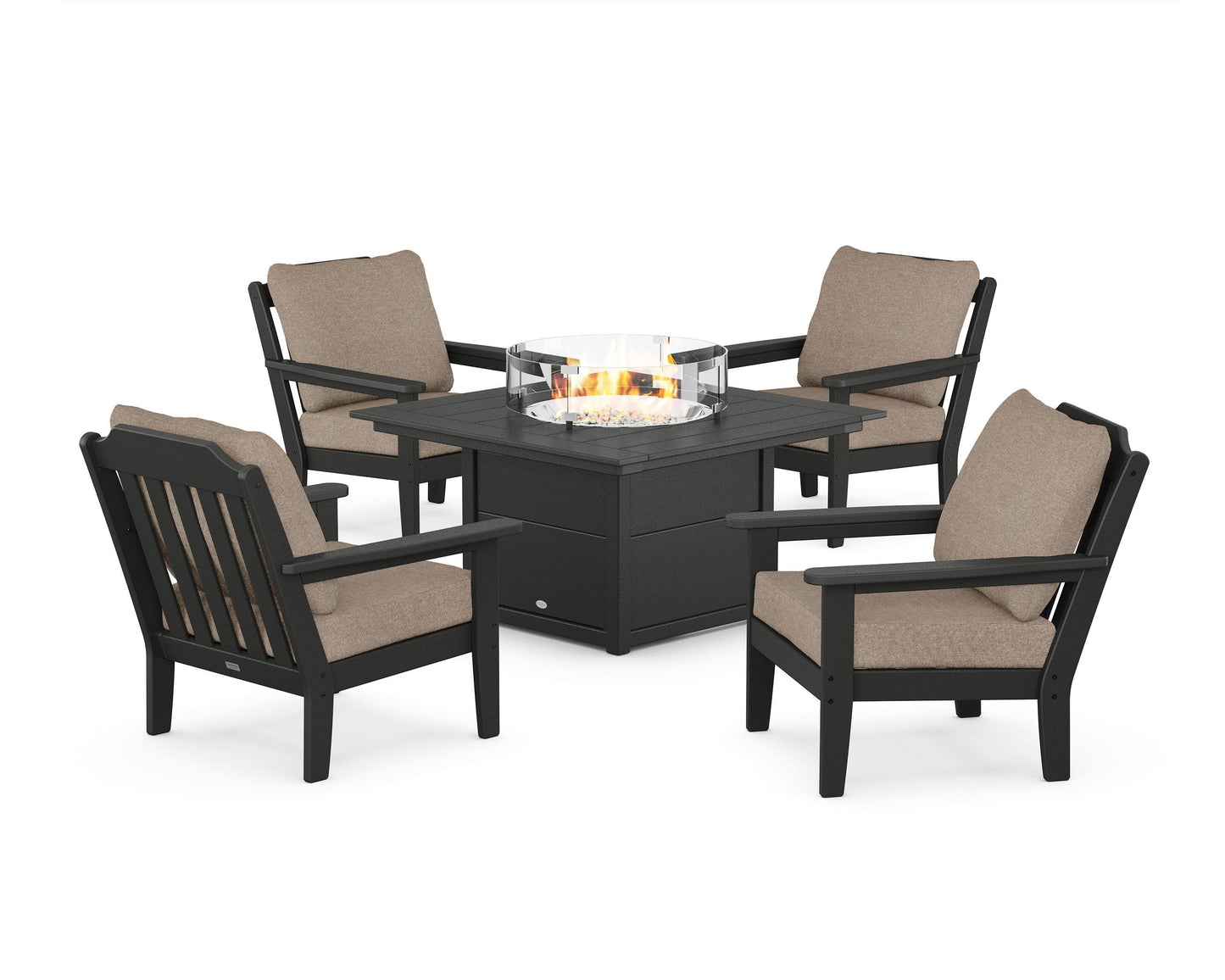 Cottage 5-Piece Deep Seating Set with Fire Pit Table